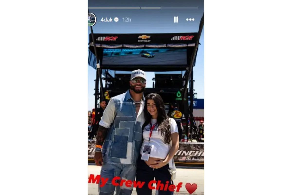 Dak Prescott shares sweet NASCAR moment with fiancée Sarah Jane. (Credits: IG/Dak Prescott)